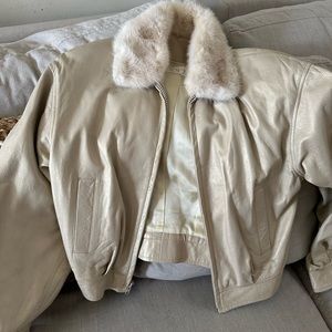 Cream leather jacket